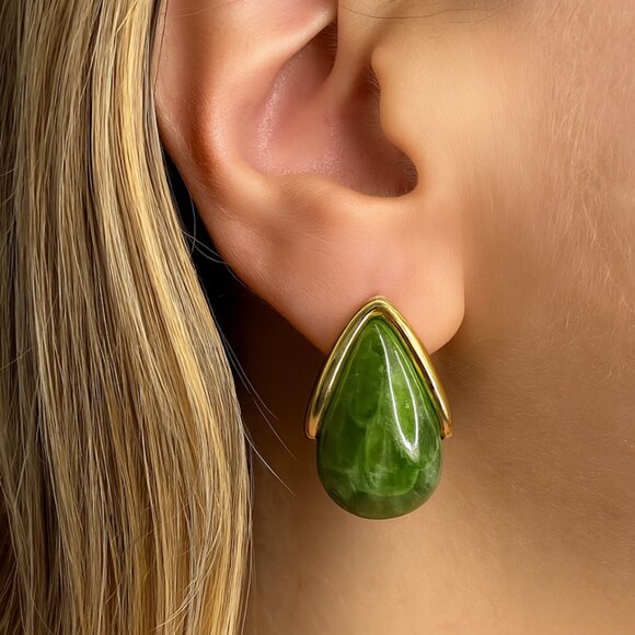 Anthropologie Jewelry - Anthro 18K Green Petra Mini Drop Earrings